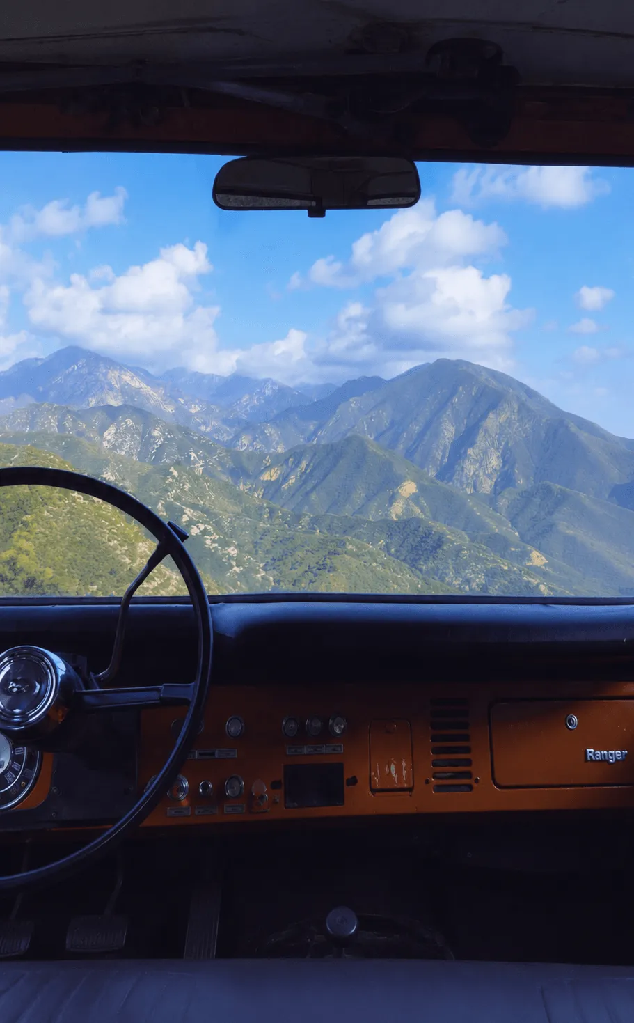 Atmospheric mountain backdrop